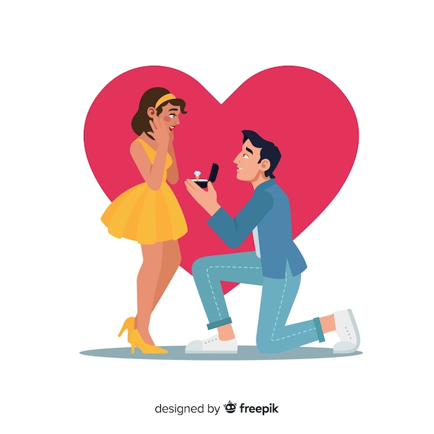 Free vector marriage proposal concept