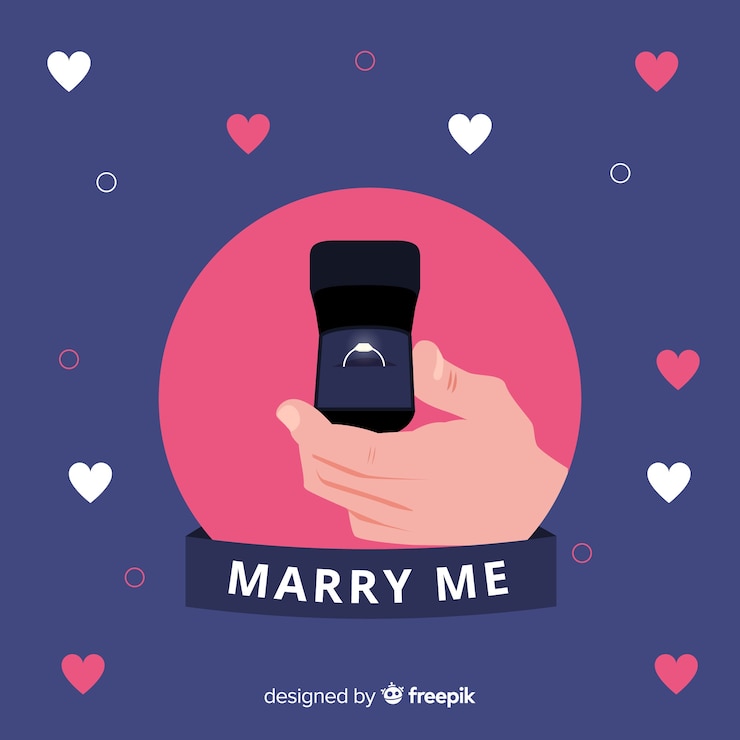 Free Vector marriage proposal concept