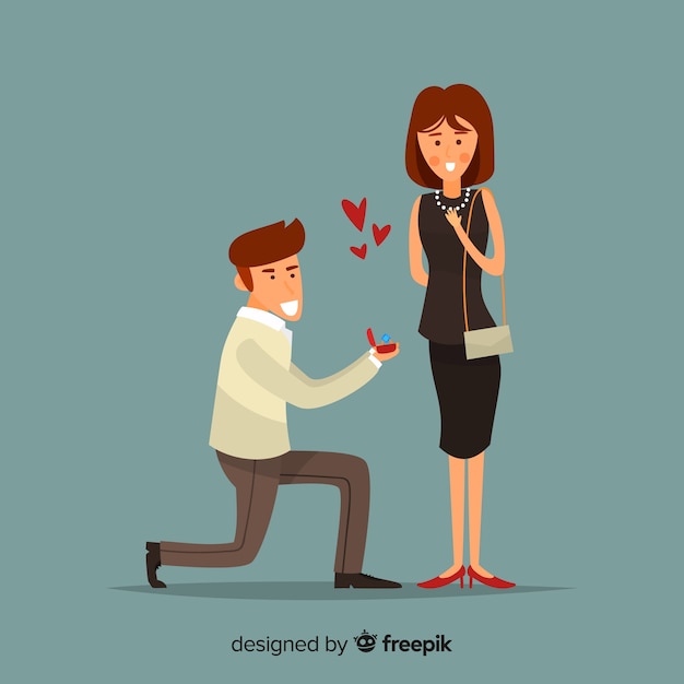 Free vector marriage proposal concept