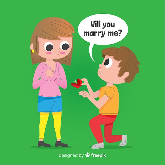 Free vector marriage proposal concept