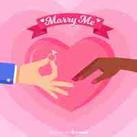 Free vector marriage proposal concept