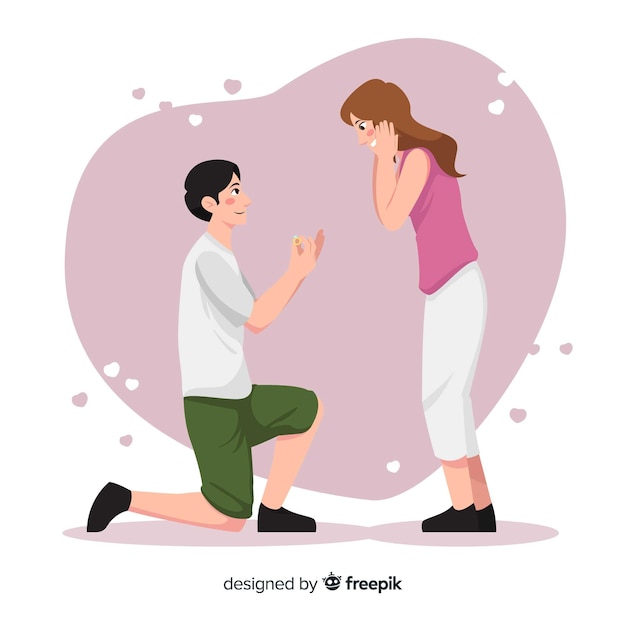 Free vector marriage proposal concept