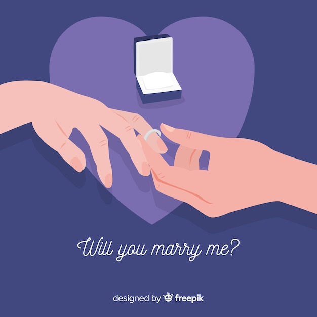 Free vector marriage proposal and love concept