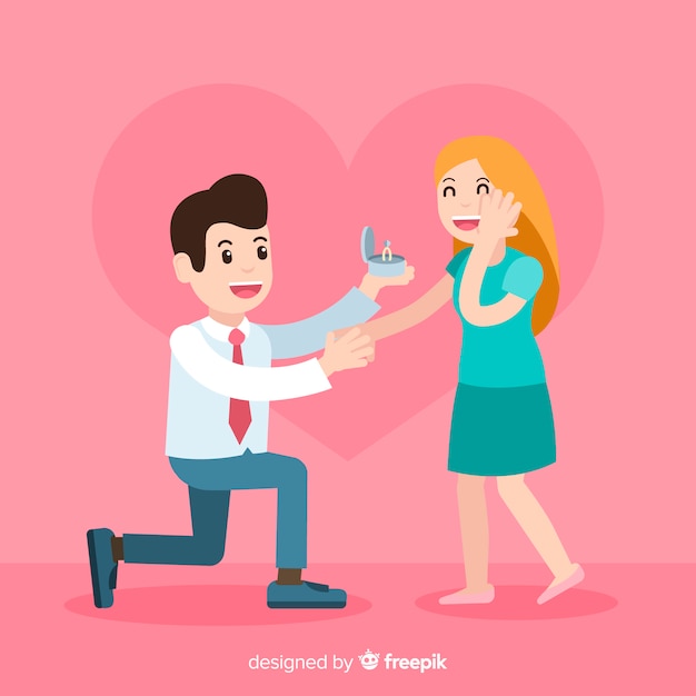 Marriage proposal and love concept