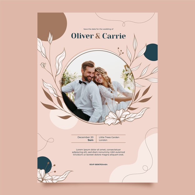 Marriage and wedding invitation template