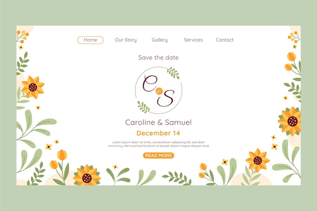 Marriage and wedding landing page template