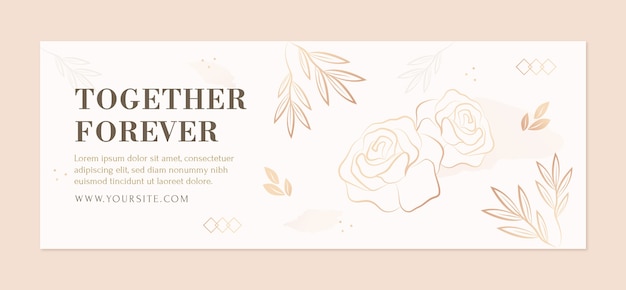 Marriage and wedding social media cover template