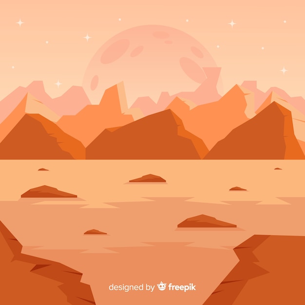 Марс пустынный пейзаж фон