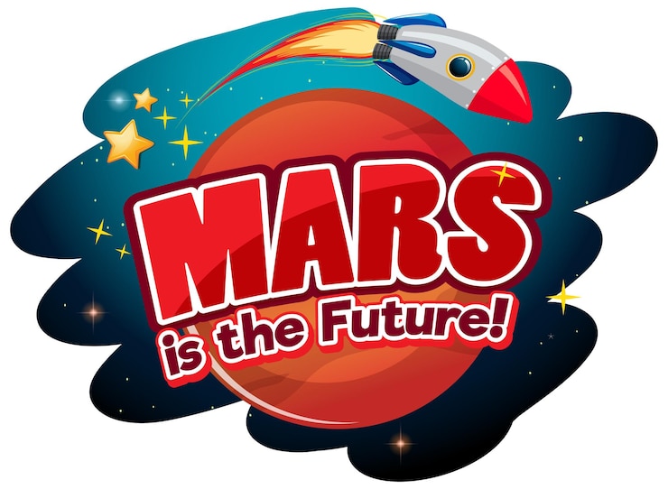 Free Vector mars is the future word logo design