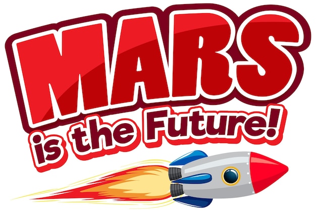 화성은 미래의 단어 로고 디자인입니다