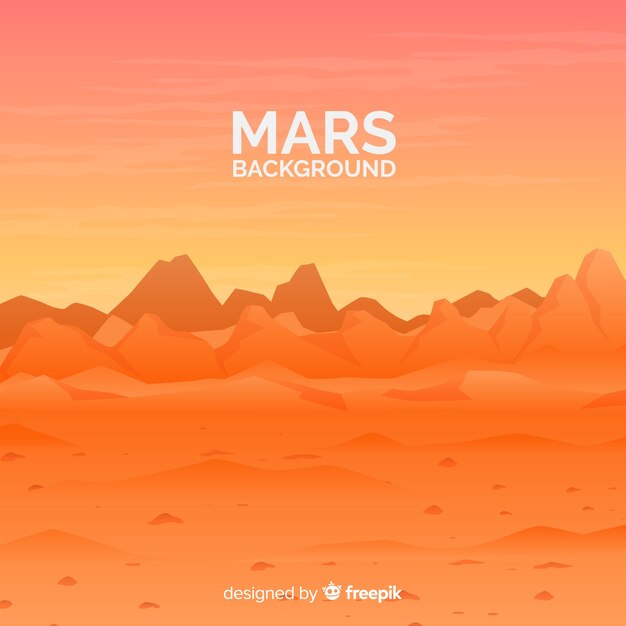 평면 디자인으로 화성 풍경 배경