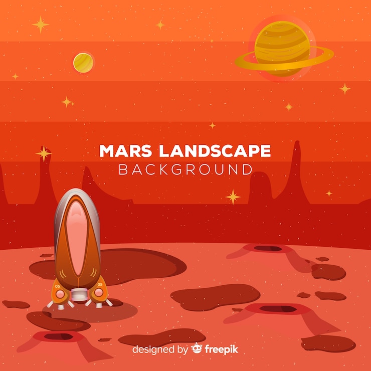 ฟรี Vector mars landscape background