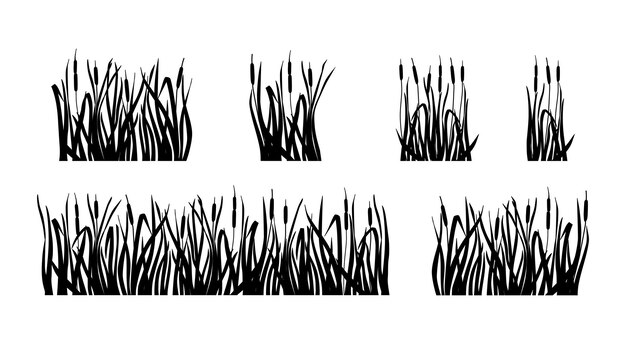緑の芝生のフレームと青空の背景 ベクトルイラスト プレミアムベクター