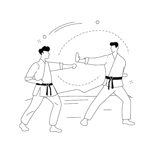 武道の抽象的な概念のベクトル図