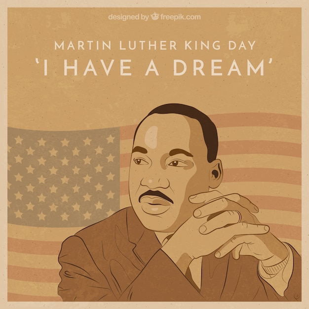 Martin luther king day background in vintage style