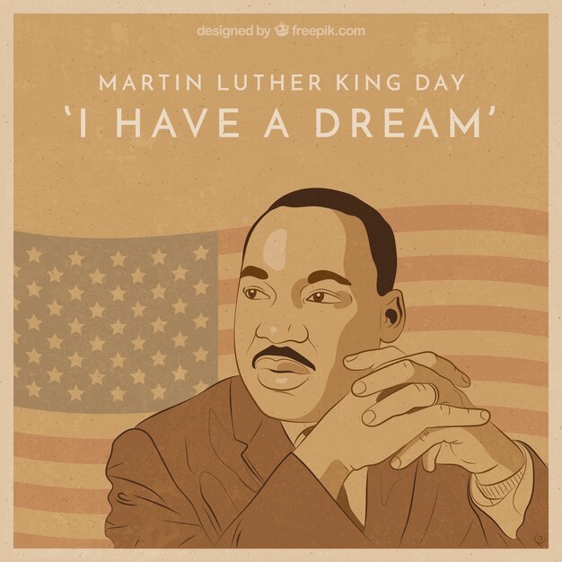 Martin luther king day background in vintage style