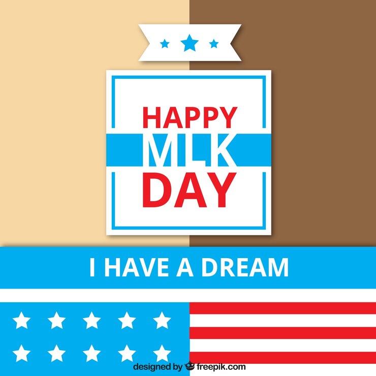 Free Vector martin luther king day background with stars and red details