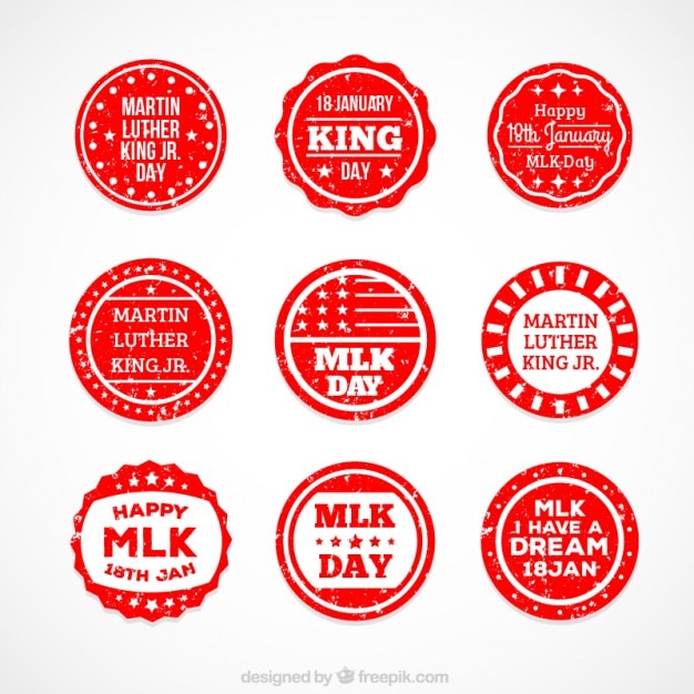 Vettore gratuito martin luther king day arrotondato badge