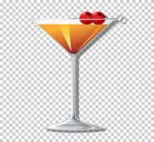 Free vector martinez cocktail in glass