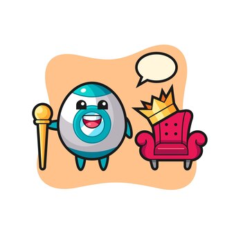 Mascot cartoon of rocket as a king , cute style design for t shirt, sticker, logo element