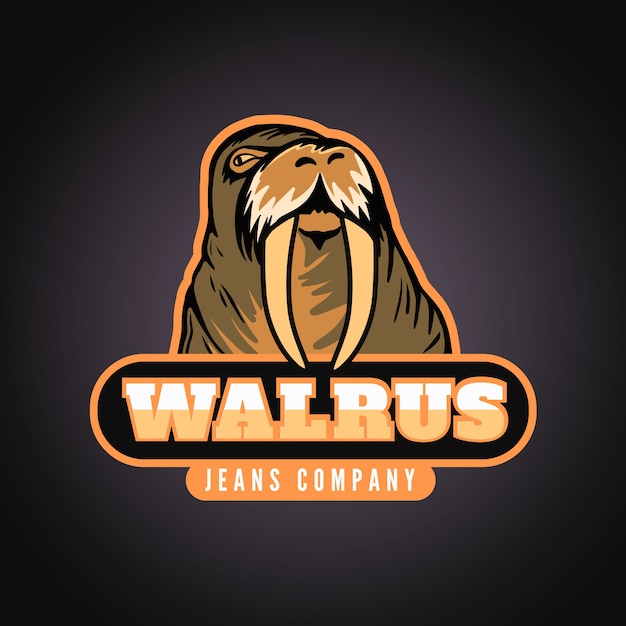 Free vector mascot logo with walrus