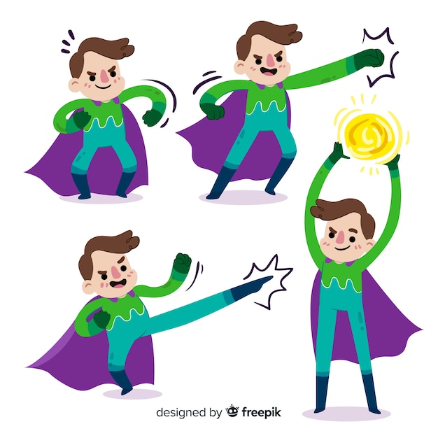 Free vector masculine superhero collection