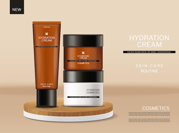 Mask and conditioner bottles vector realistic. product placement label designs