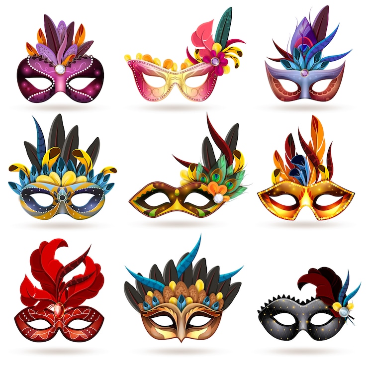 Free Vector  mask icons set 