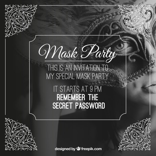 Mask party invitation