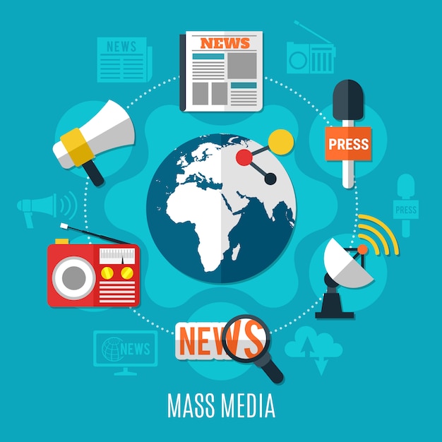 Free vector mass media design concept