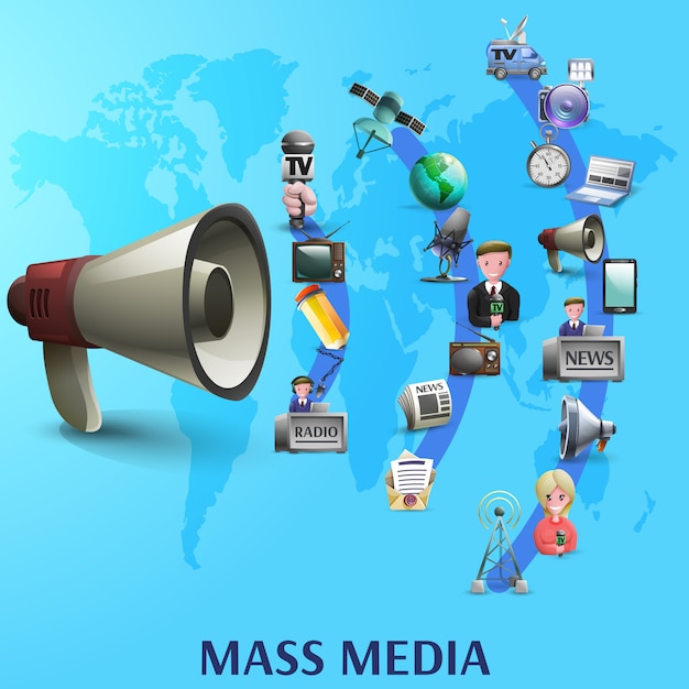 Free vector mass media poster