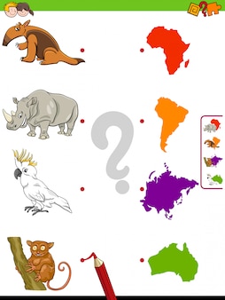 아이들을위한 동물과 대륙 교육 게임