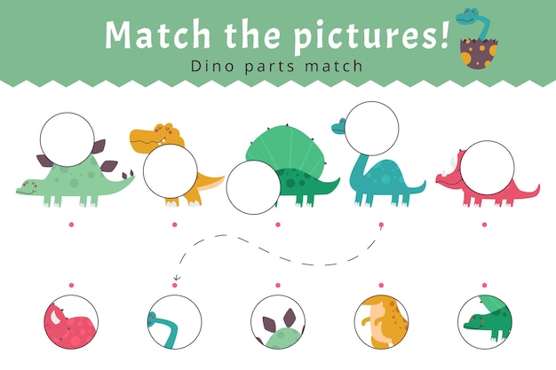 Vettore gratuito match game per bambini