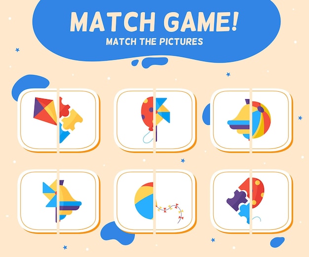 Vettore gratuito match game per bambini