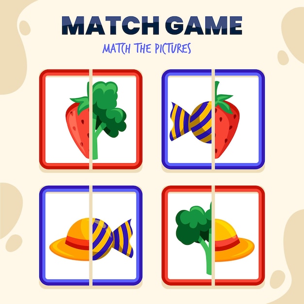 Free vector match game for kids