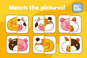 Vettore gratuito match game per bambini