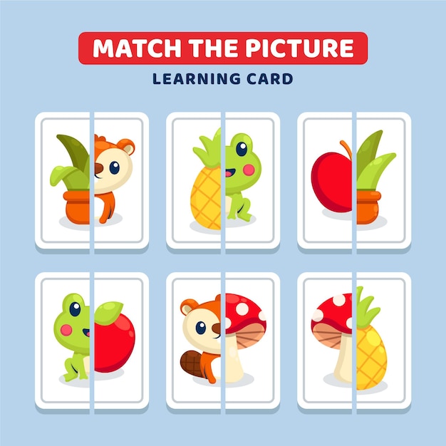 Vettore gratuito match game per bambini