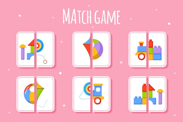 Vettore gratuito match game per bambini