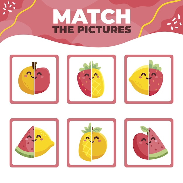 Vettore gratuito match game per bambini