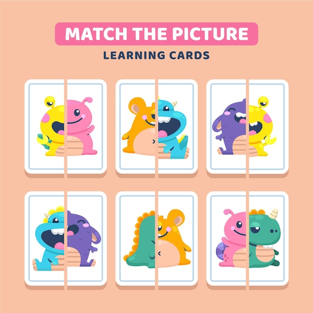 Vettore gratuito match game per bambini