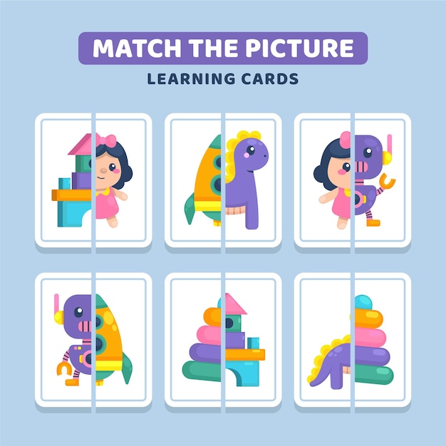 Vettore gratuito match game per bambini