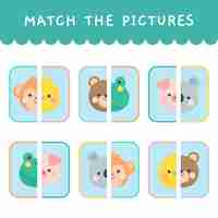 Free vector match game for kids