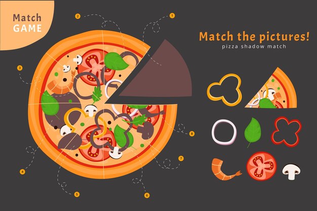 Match game with pizza ingredients