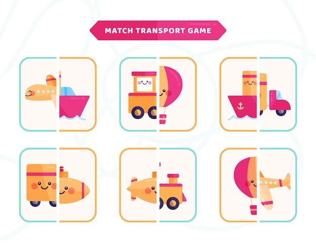 Match transport game for children