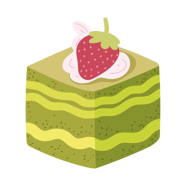 Free vector matcha dessert icon isolated design