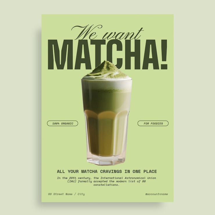 Free Vector matcha poster template design