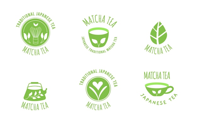 Matcha tea badges pack