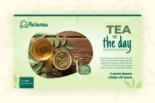 Matcha tea banner template