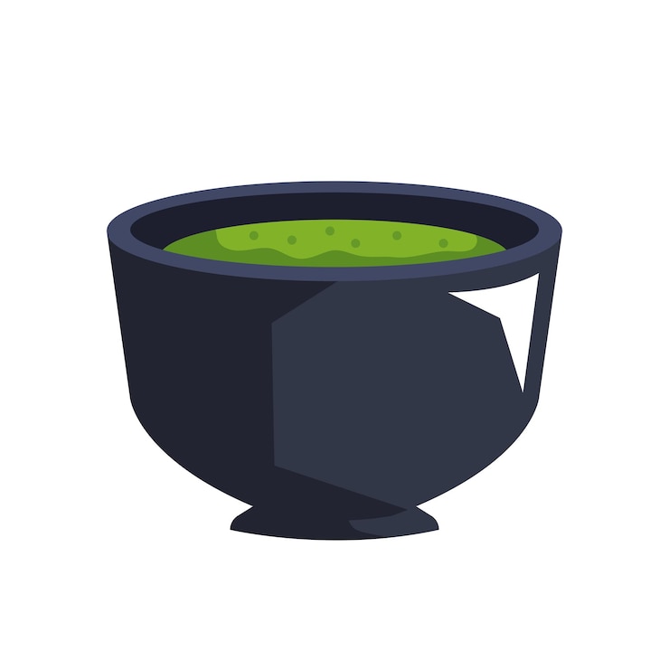 Free Vector matcha tea in a bowl icon