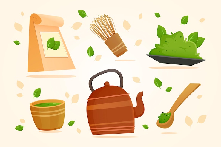 Free Vector matcha tea collection concept
